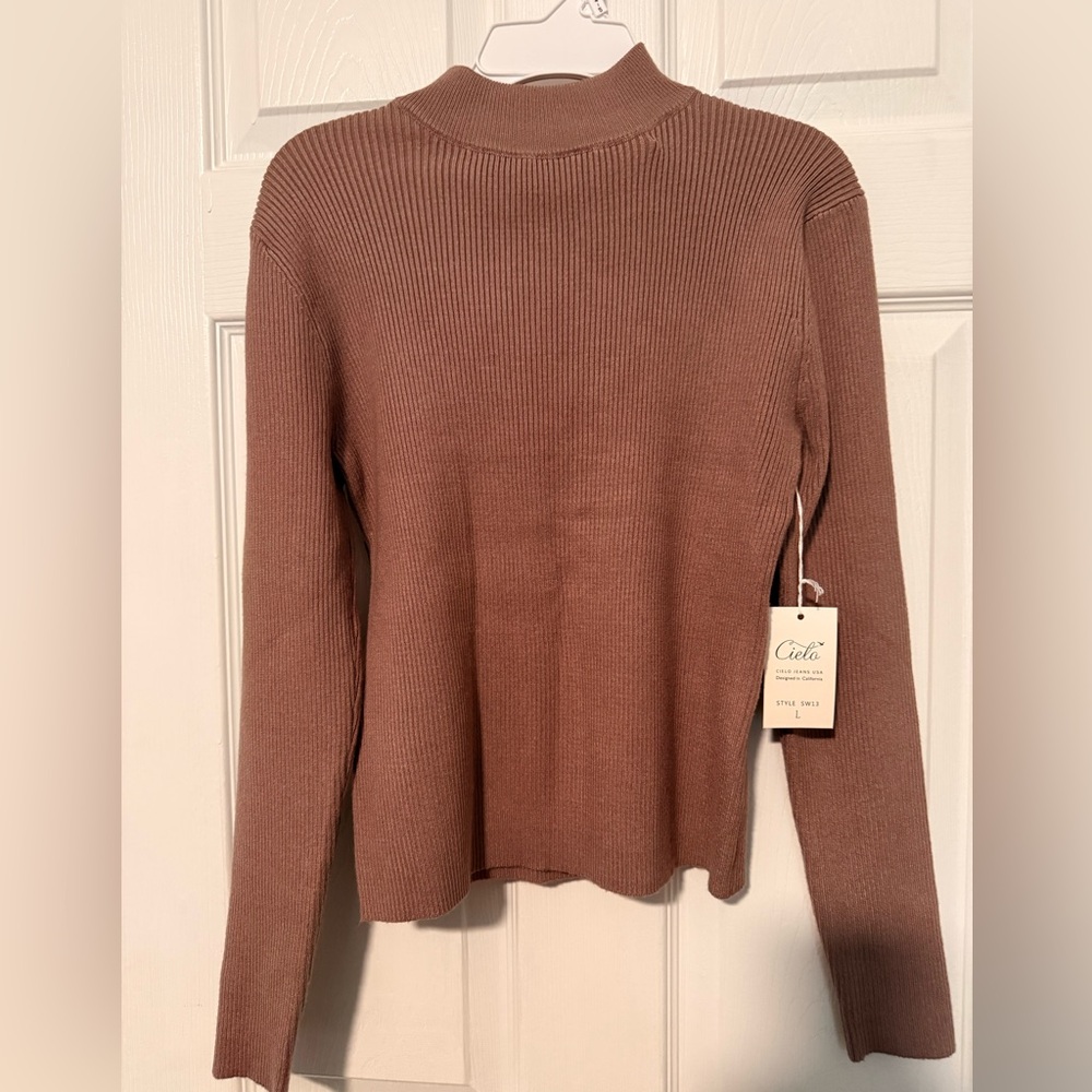 Cielo Tan Ribbed Sweater